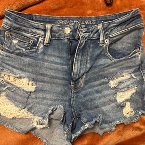 American Eagle Outfitters Ripped Blue Jean Shorts
